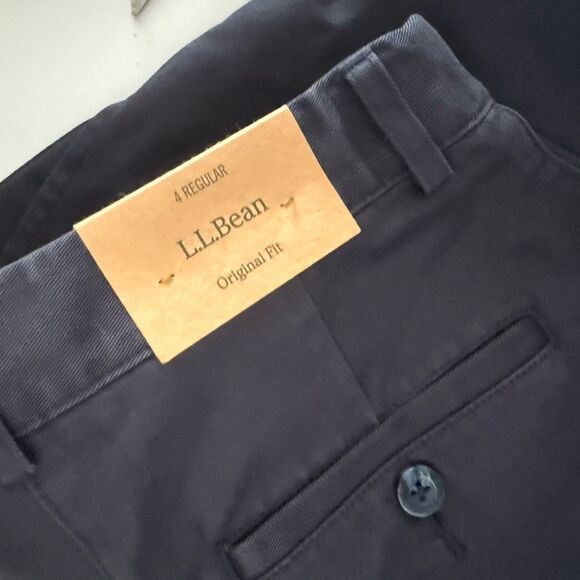 L.L. Bean Original Fit Shorts Womens 4 Blue 100% Cotton Twill Flat Front Casual - Picture 7 of 9